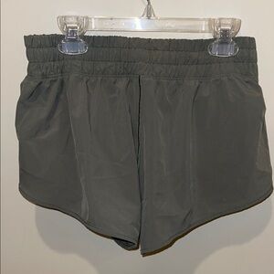 aerie Olive Gray Elastic-Waist Athletic Shorts